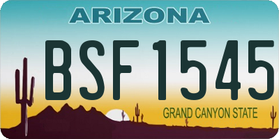 AZ license plate BSF1545