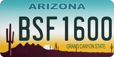 AZ license plate BSF1600
