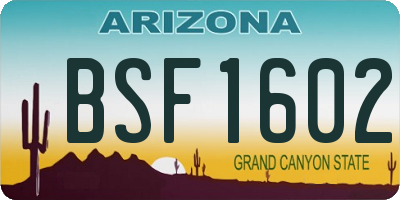 AZ license plate BSF1602
