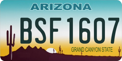 AZ license plate BSF1607