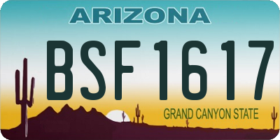 AZ license plate BSF1617