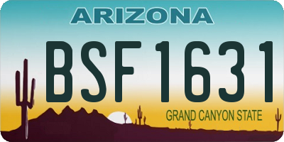 AZ license plate BSF1631