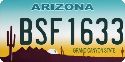 AZ license plate BSF1633