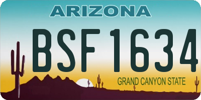 AZ license plate BSF1634