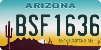 AZ license plate BSF1636