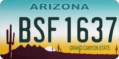 AZ license plate BSF1637