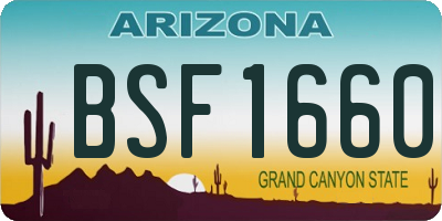AZ license plate BSF1660