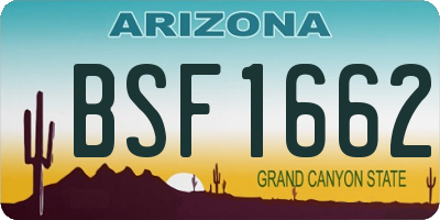 AZ license plate BSF1662
