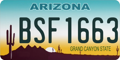 AZ license plate BSF1663