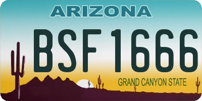 AZ license plate BSF1666