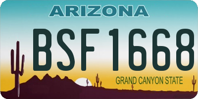 AZ license plate BSF1668