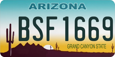 AZ license plate BSF1669