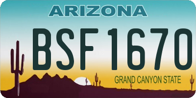 AZ license plate BSF1670