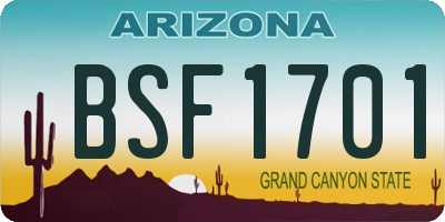 AZ license plate BSF1701