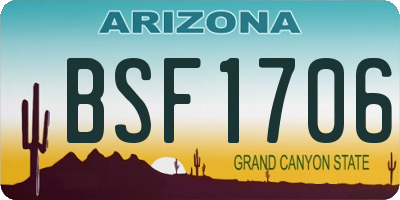 AZ license plate BSF1706