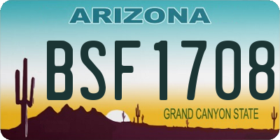 AZ license plate BSF1708