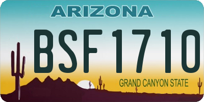 AZ license plate BSF1710
