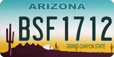 AZ license plate BSF1712