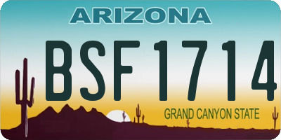 AZ license plate BSF1714