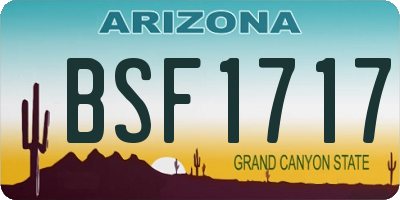 AZ license plate BSF1717