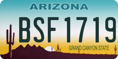 AZ license plate BSF1719