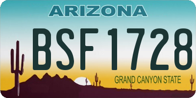 AZ license plate BSF1728