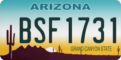 AZ license plate BSF1731