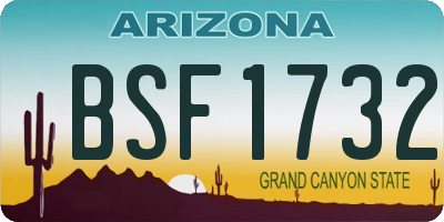 AZ license plate BSF1732