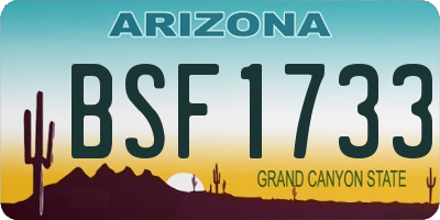 AZ license plate BSF1733