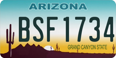 AZ license plate BSF1734