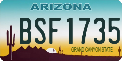 AZ license plate BSF1735