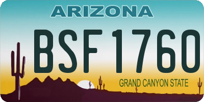 AZ license plate BSF1760