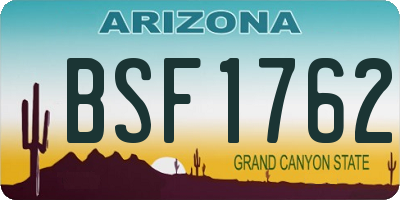 AZ license plate BSF1762