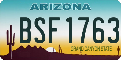 AZ license plate BSF1763