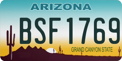 AZ license plate BSF1769