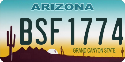 AZ license plate BSF1774