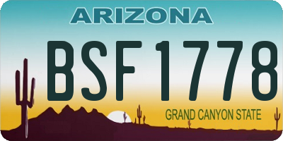 AZ license plate BSF1778