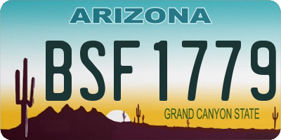 AZ license plate BSF1779