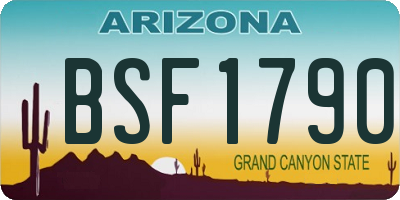 AZ license plate BSF1790