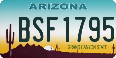 AZ license plate BSF1795
