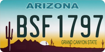 AZ license plate BSF1797