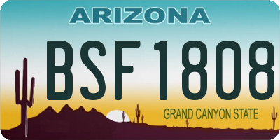AZ license plate BSF1808