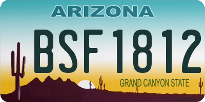 AZ license plate BSF1812