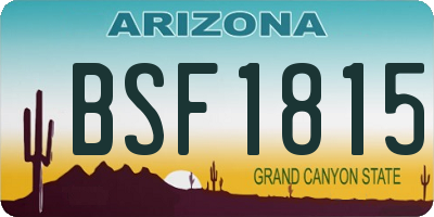 AZ license plate BSF1815