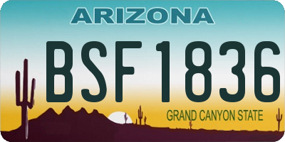 AZ license plate BSF1836