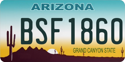 AZ license plate BSF1860