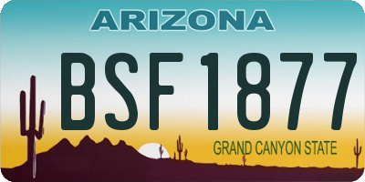 AZ license plate BSF1877