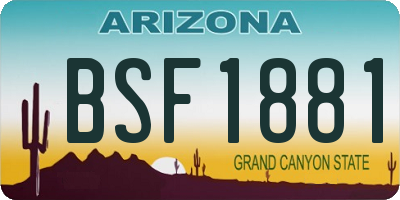 AZ license plate BSF1881