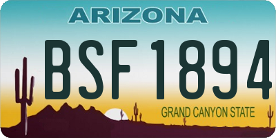 AZ license plate BSF1894