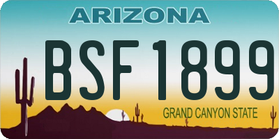 AZ license plate BSF1899